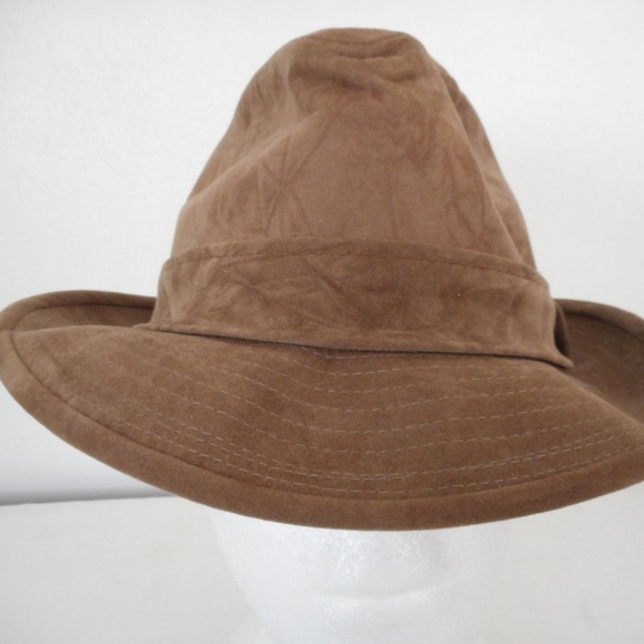 Vintage Brown Suede like Fedora style hat Size S - Picture 3 of 7